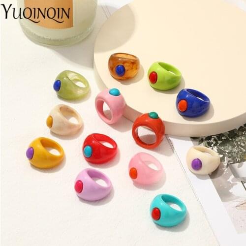 Colorful Minimalist Finger Rings for Teen Girls Vintage Accessories Korea Elegant Ladies Wedding Rings for Women Free Shipping