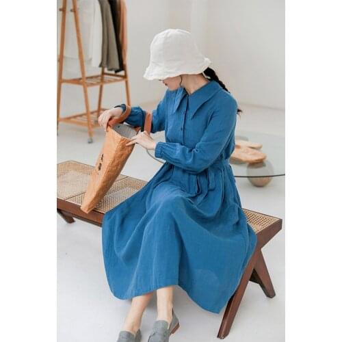 Youshans stone mill linen long skirt dress spring 2021 new womens clothing 210138