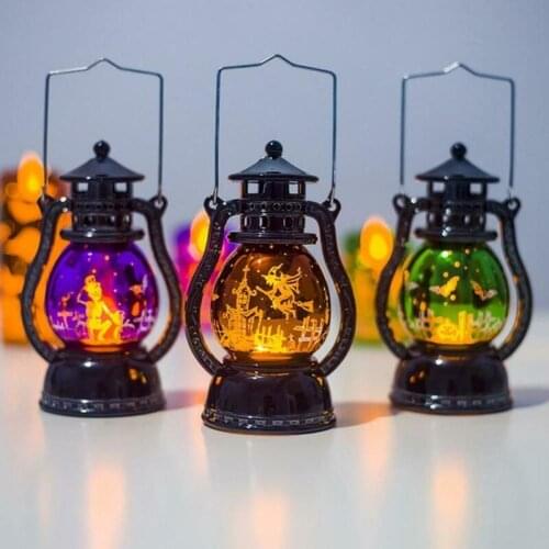 Halloween Small Hanging Oil Lamp Retro Lights Holiday Party Vintage Ornaments
