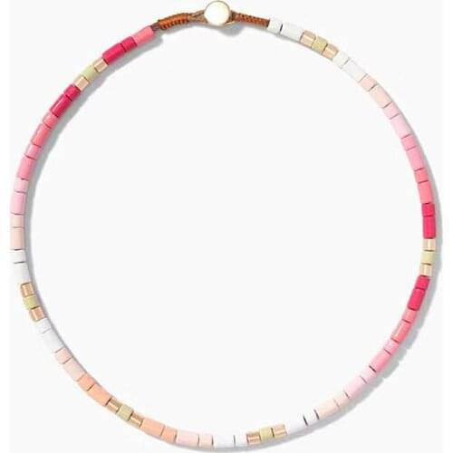 Fashion Girl GILDED U-TUBE NECKLACE Tubular Metal Enamel Beads Necklace Women Collares De Moda 2020 Accesorios Mujer Bijoux