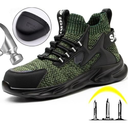 Men Safety Boots Work Shoes Puncture-Proof Work Boots Men Safety Shoes With Steel Toe Cap Indestructible Shoes Sneaker Work 2021
