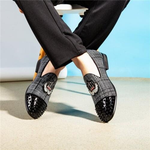 MEIJIANA Velvet Men Shoes With Cow Pattern New Fashion Slip On Handmade Loafers Italy Style Mens Smoking Slippers Flats