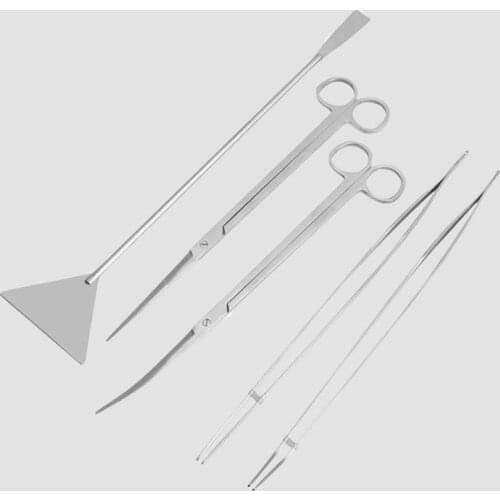 6Pcs set for fresh and marine aquarium Live Plants Grass Scissor Tweezers Shovel Kit Aquarium Maintenance Tools