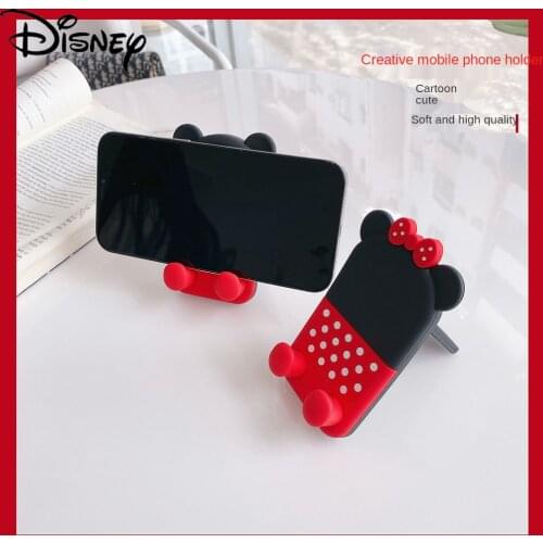 Disney mobile phone desktop stand foldable portable stand cute Mickey Minnie small live mobile phone stand Mobile phone holder
