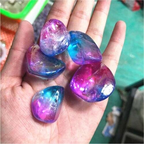 Natural Aura Clear Quartz Tumbled Crystals Healing Stones For Home Decoration