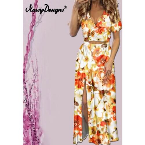 Noisydesigns 4XL Large Size Womens Clothing Dresses Summer 2021 Ladies Slit Bandage Shirt European Flower Pattern Dropshipping