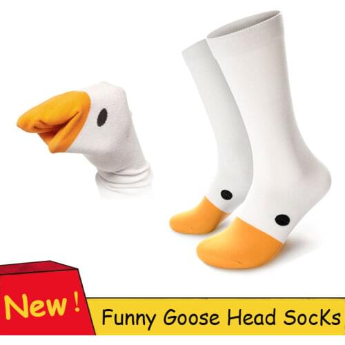 2019 New Fahsion 1Pair Funny Crazy Goose Head Sport Cotton Sock Creative Happy Animal Casual Socks Women Men Universal