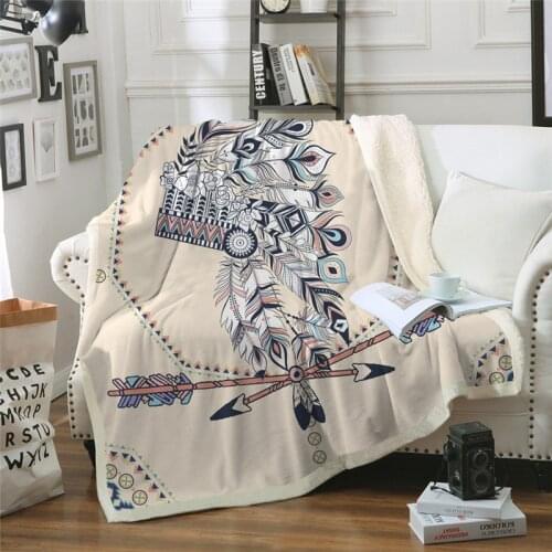 New mattress export feather blanket microfiber tribal Sherpa blanket arrow print Vintage Home Textile blanket