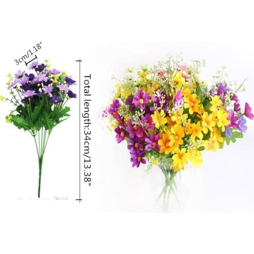 1 Bouquet 28 Heads Artificial beautiful Daisyed Silk Cloth Flower Sweet Wedding Party Decor For home decoration accessories