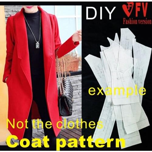 Sewing figure womens fashion mid-length coat coat pattern clothing drawing BFY-164