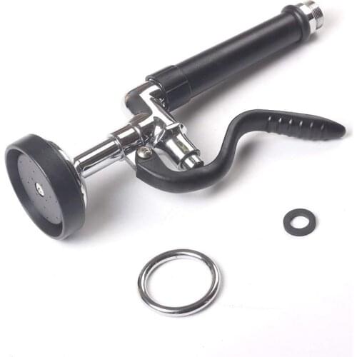 Pre Rinse Sprayer Commercial Kitchen Faucet Parts Chrome Finished (Black)