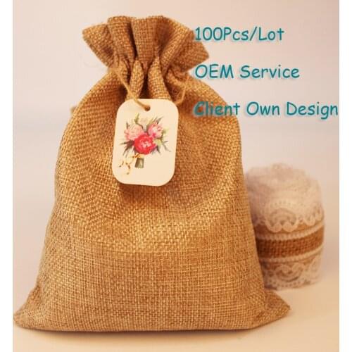 Dry Flower and Aroma Bag Decor Packing Label Handmade Kraft Paper HangTags 100Pcs/Lot Can Be Customized