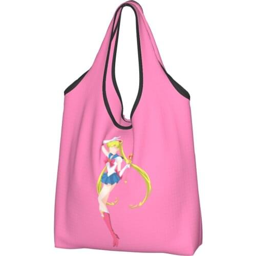 Pink Sailor Princess (1) Canvas Bag Women Cheap Bag Kawaii Anime Ins Shoppers Bag
