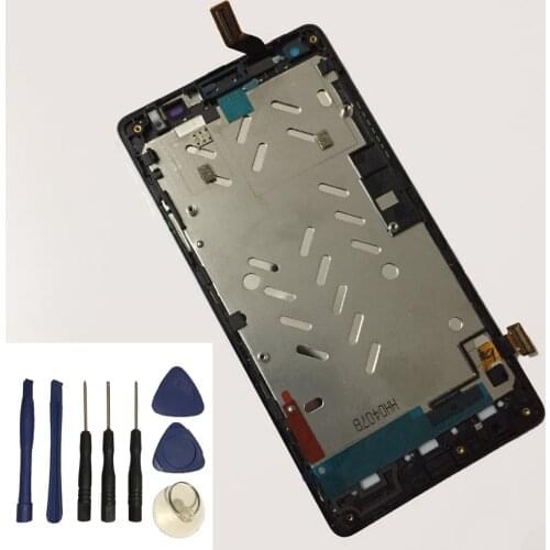 For Huawei Ascend G700 Touch Screen Digitizer Sensor + LCD Display Monitor Panel Module Assembly With Frame + Free Tools