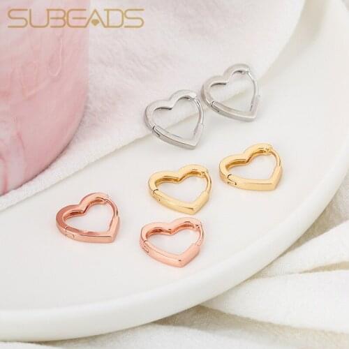 Silver Earring Small Symmetry Hearts Love Earring For Women Birthday Gift Fashion Copper Jewelry