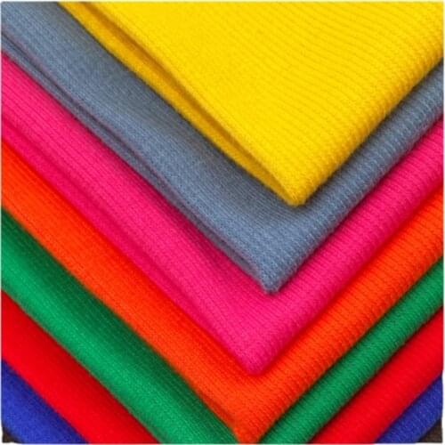 Width 39'' Practical Knitted Elastic Pure Cotton Fabric By The Half Yard For T-Shirt Collar Cuff Clothing Accessories Material