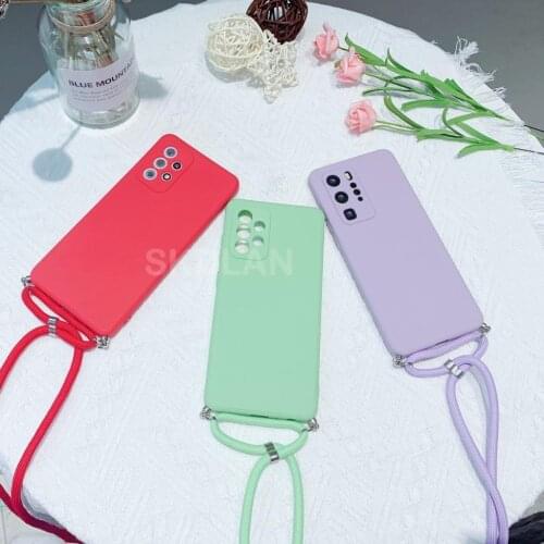 Crossbody Lanyard Silicone Case for xiaomi 10T CC9 Note 10 Pro Camera lens protector Square phone cover for xiaomi 11 CC9E A3 8