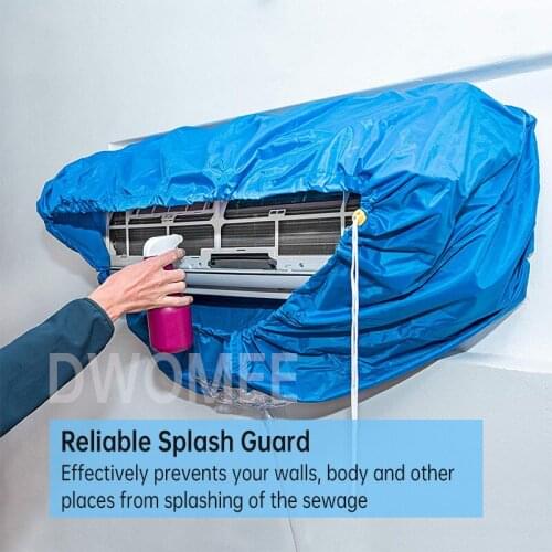 Air Conditioner Waterproof Cleaning Cover Dust Washing Clean Protector Bag for 1P-1.5P Air Conditioner with Drain Outlet