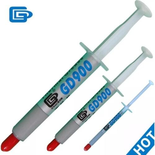 2 PCS GD900 High Performance Silicone CPU Heatsink Gray, Compound Thermal Grease, Conductive Syringe