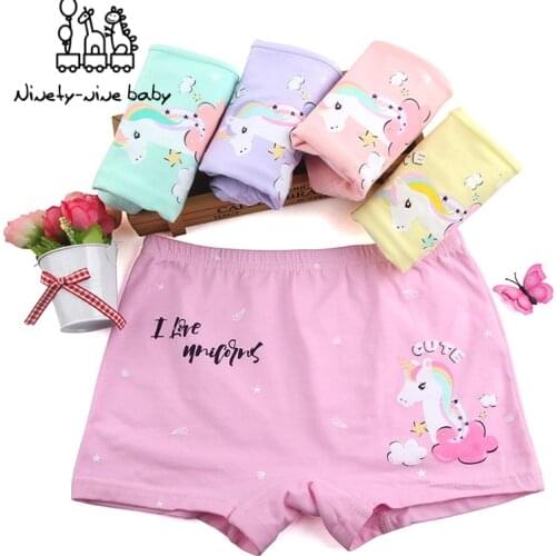 5pcs/pack Kids Panties Unicorn Model Underwear Girls Boxers Cartoon Clothing Briefs Childs Underwear Baby Panty High Quality