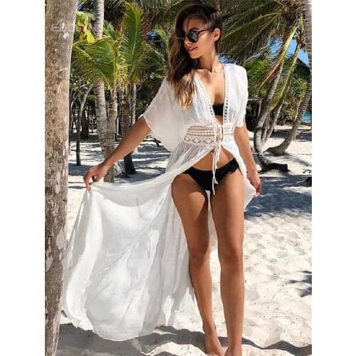 Tunics for Beach Swimsuit Cover up Women Swimwear Long Kaftan Beach Cover up Beachwear Pareo Beach Dress Saida de Praia #Q528