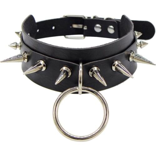 Street Shooting Nightclub O-ring Black Chain Clavicle Chain Nec Studded Choker Women Lady Girl Man Goth Sexy Kawaii Fetish BDSM