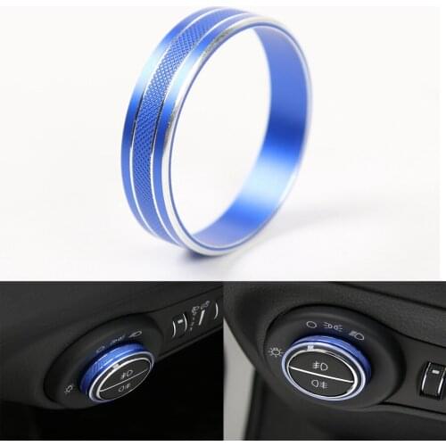 YAQUICKA Aluminum Alloy Car Front Head Light Switch Button Cover Circle Trim Decorative Ring Styling Fit For Jeep Compass 2017