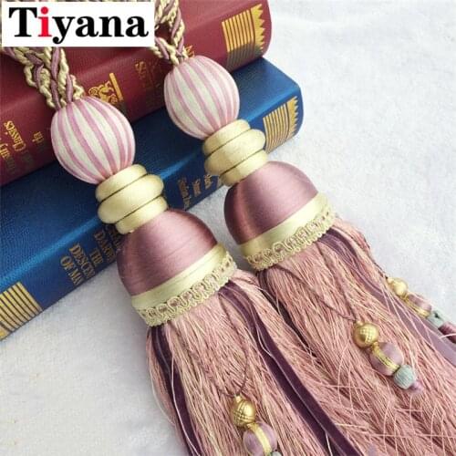 Tassel tiebacks hanging ball to bind belt tied the rope Lob pendant curtain hanging pendant watermelon ball decoration JK414-1