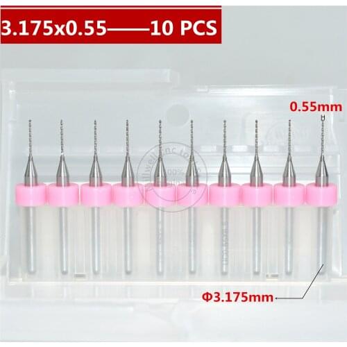 10PCS-3.175mm*0.55mm,CNC Computer machine tool,Print Circuit Board drill,woodworking router bit, Carbide Micro Drilling Bits