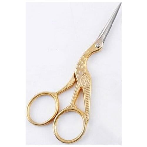 10pcs New 4.5 inch golden crane shape Hairdressing Scissors Barber hair cutting shears hair scissors Free Shipping