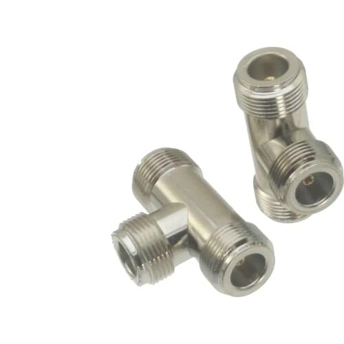 1pce N female to two N female jack triple T in series RF adapter connector 3 way