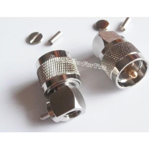 2Pcs UHF male PL-259 90 Degree Right Angle crimp For RG174 RG316 LMR100 Cable RF Connector