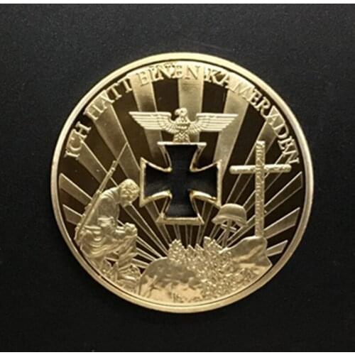 20 PCS Non Magnetic world war memory DEN GEFALLENEN 24K gold plated Hollow Cross metal 40 mm souvenir decoration germany coin