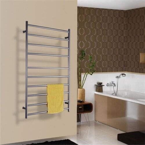 Free Shipping stainless steel 304 polish Wall Mounted Electric Towel Warmer/Racks/Heated Towel Rail TW-RD10 with Flange