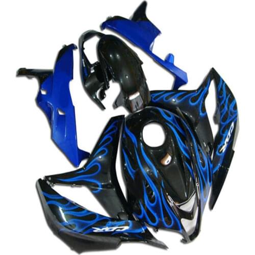 CBR600RR 2007 2008 blue flames black parts kits injection mold body fairings kits for CBR 600 RR F5 fairing set 07 08 CBR 600RR