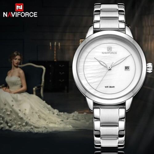 NAVIFORCE Luxury Brand Women Watches Clock Steel Quartz Watch Fashion Ladies Waterproof Wrist Watch Reloj Mujer Relogio Feminino