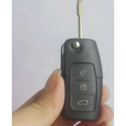 With Logo Flip Remote Key Case Shell Replacement For FORD C S MAX Focus Galaxy Kuga Mondeo 3 Button