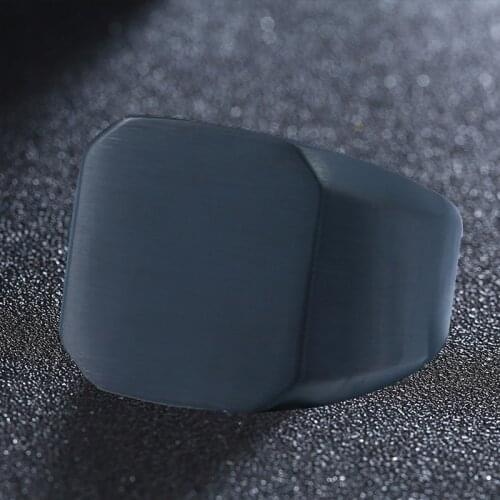 Black Square Rings Cool Rock Punk Mens Ring Wedding Engagement Party Jewelry Men Women Gift