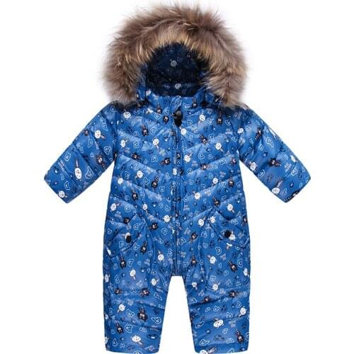 Baby Jumpsuit Winter Baby Down Romper Girls Snowsuit Outdoor Overalls for Boy Kids Snow Outfit Warm Fleece Romper Baby Onesie