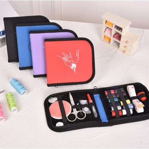 DIY Sewing Box Multi-function Needle Thread Threader Mini Storage Bag Travel Kit Tape Scissor Storage Bag Sewing Set 11PCS