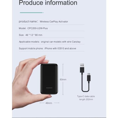 For Volvo XC40 XC60 XC90 V60 S90 Car MP4 MP5 Spelen Wired to Wireless Carplay Plug And Play Apple Carplay Draadloze Voor IOS 14