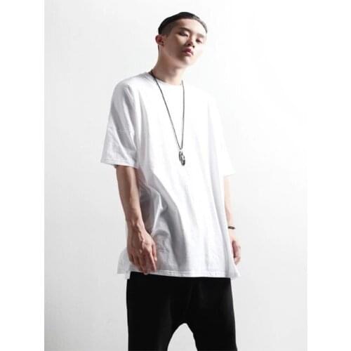 Mens summer new classic simple pure color Hong Kong wind day fashionable mens large size short sleeve T-shirt