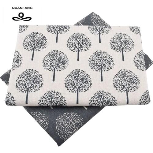 New Printed Cotton Linen Fabric For Patchwork Quilting DIY Sewing Sofa Table Cloth Furniture Cover Tissue Material Half meter