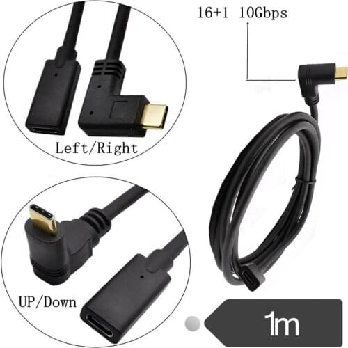 Gold plated USB type-C Extension Cable Male to Female USB C Extender Cord USB 3.1 Type C Fast Charging & Data Sync Compatible f