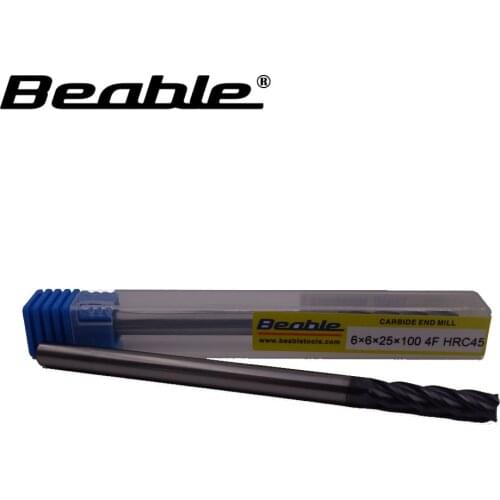 6*6*25*100MM 4 Flute HRC45 longer end mills 6mm router bits CNC milling cutter carbide end mills Cutters for cnc