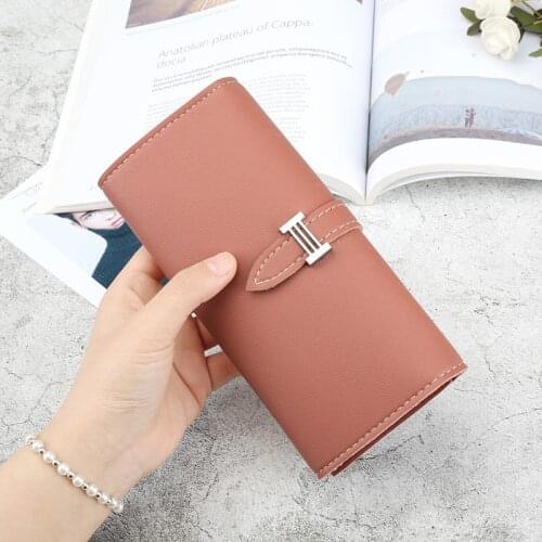 Wallet Women Long Hasp Simplicity Leather Female Fashion Solid Color Zipper Coin Purses Ladies Multiple Card Holder Money Clip