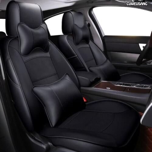 CUWEUSANG Custom Leather car seat covers For Mitsubishi PAJERO OUTLANDER EX ASX Grandis Eclipse Cross galant Lancer Zinger seats