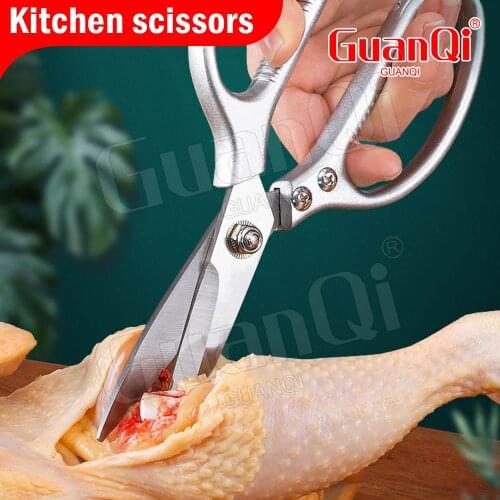 Stainless Steel Kitchen Scissors Sharp Kitchen Strong Scissors Professional Chicken Bone Scissors Multifunctional Food Scissors