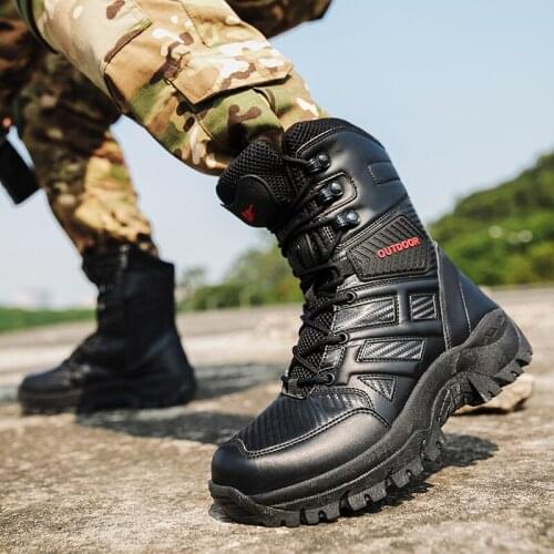2020 Big 47 Tactical Sport Mens Shoes rubber sole Hiking Shoes Male Outdoor Winter Hunting Boots Mountain Shoes Men Army Boots