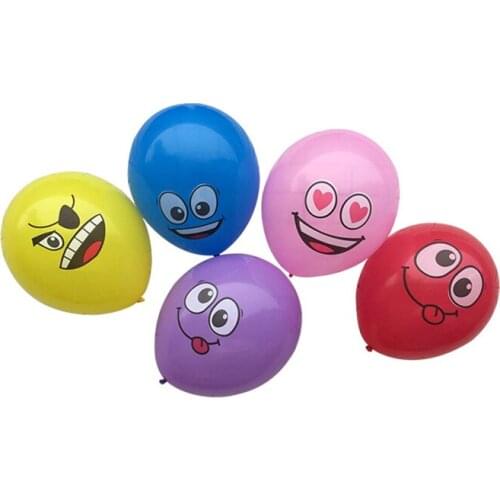 Cute Printed Big Eyes Smiley Latex Balloons Happy Birthday Party Decoration Inflatable Air Ballons Balls for Kids Gift